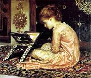 Frederick Leighton Study at a read desk oil on canvas